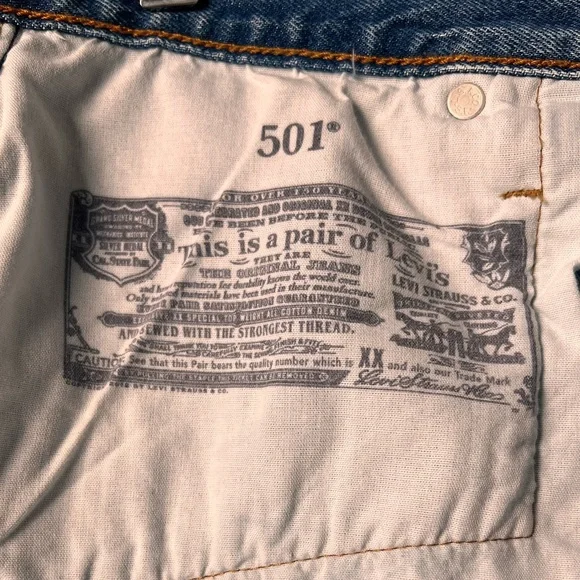 Levi’s 501 Cutoff Denim Shorts – Distressed, High Rise - Picture 6 of 12